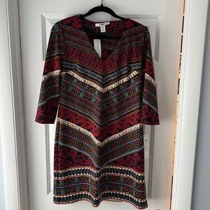 Fit and flare Geometric Print Dress